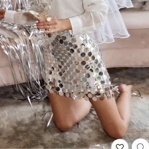12th tribe Diana silver disco skirt